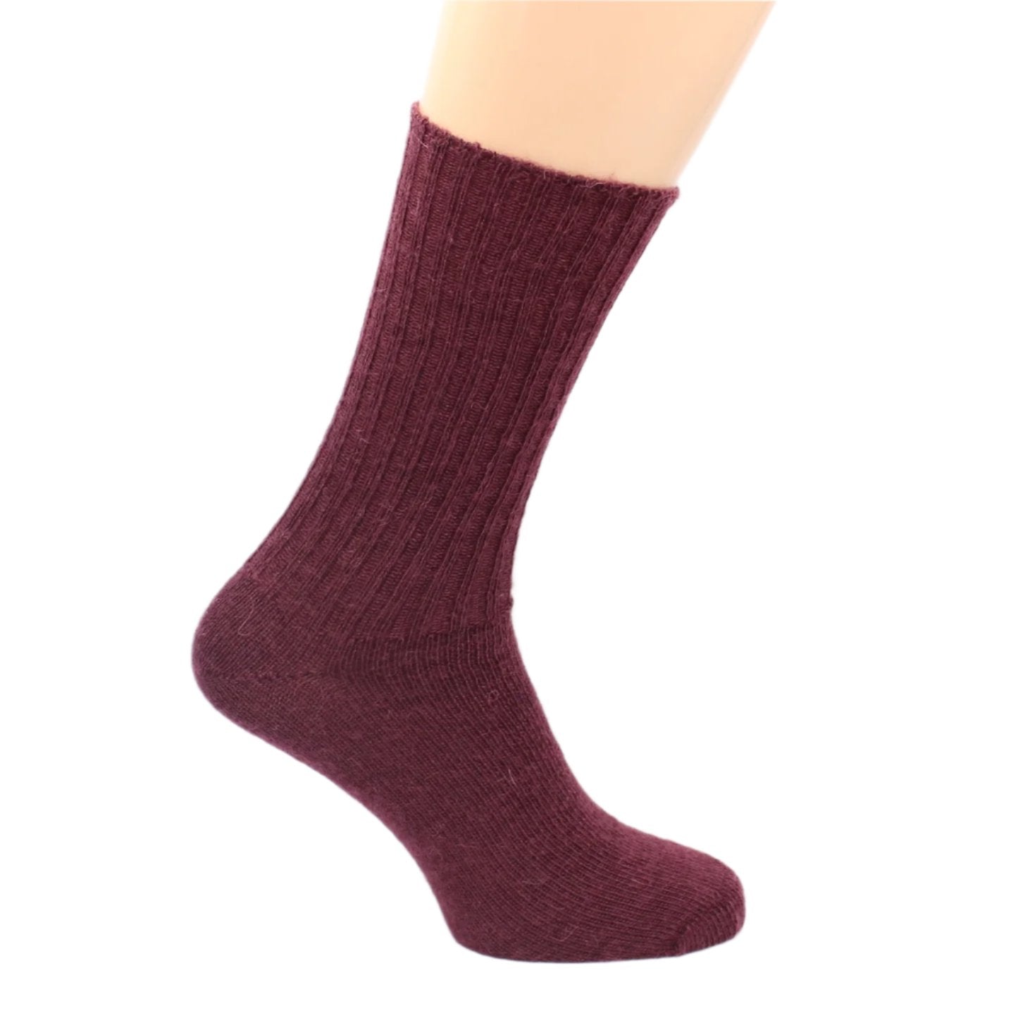 Loose topped Mohair socks - Bergundy - English made