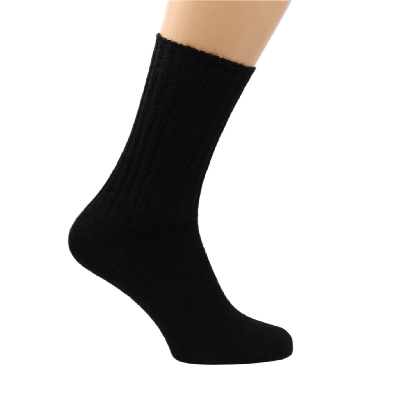 Black Mohair loose topped socks