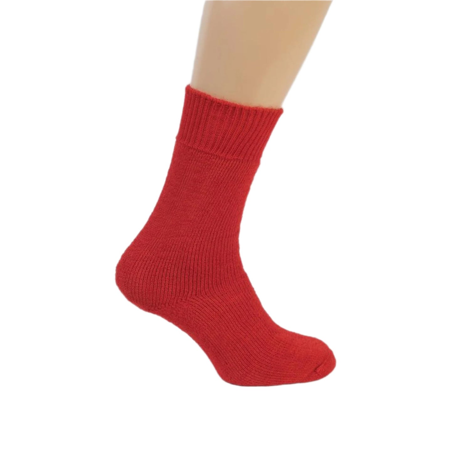 Mohair ankle length walking socks - red