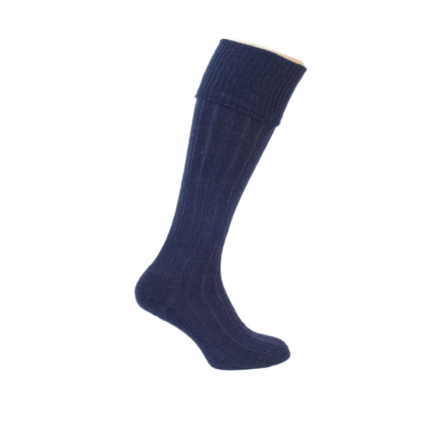 Long Mohair sock - Navy - Turnover top