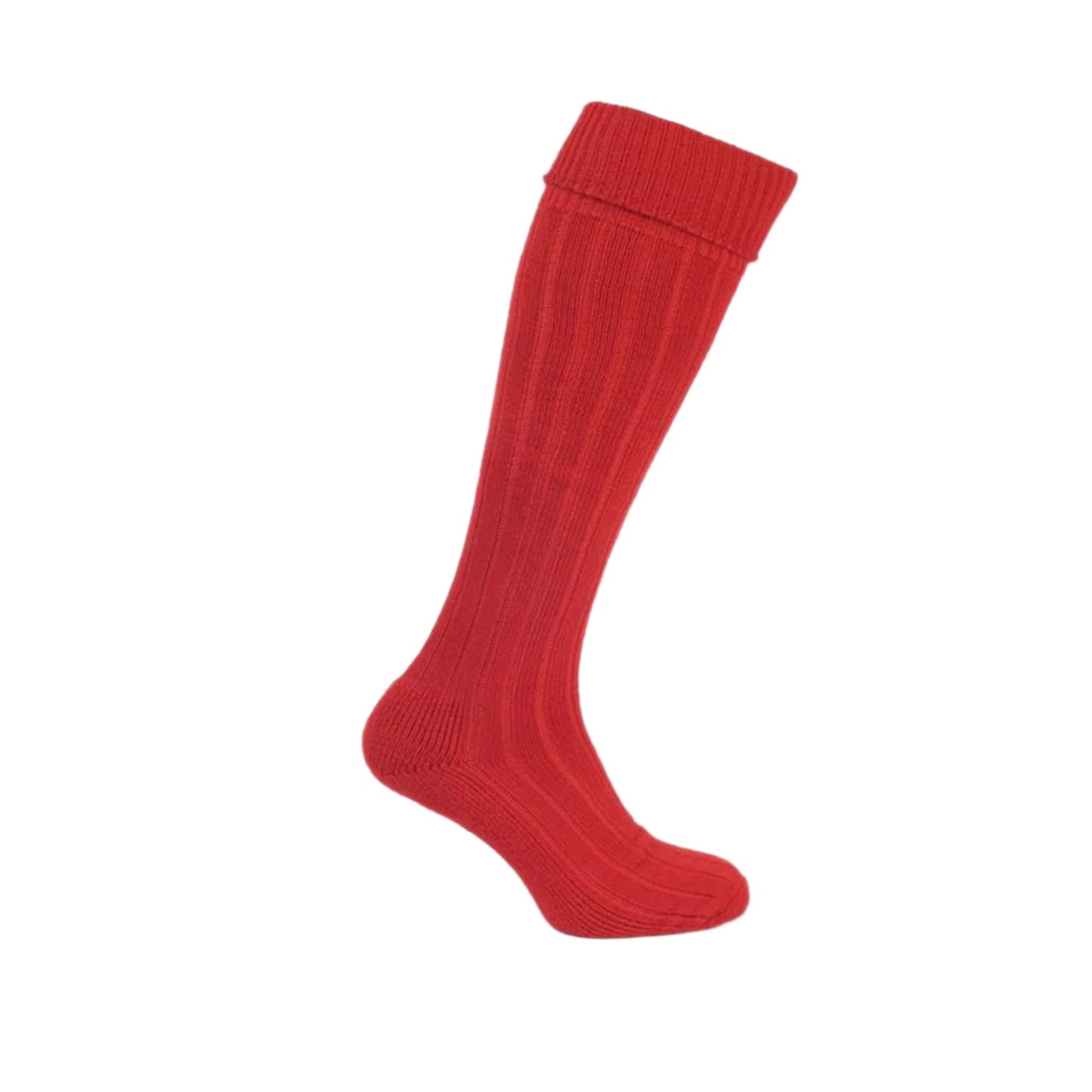 Long Red Mohair Socks with turnover top