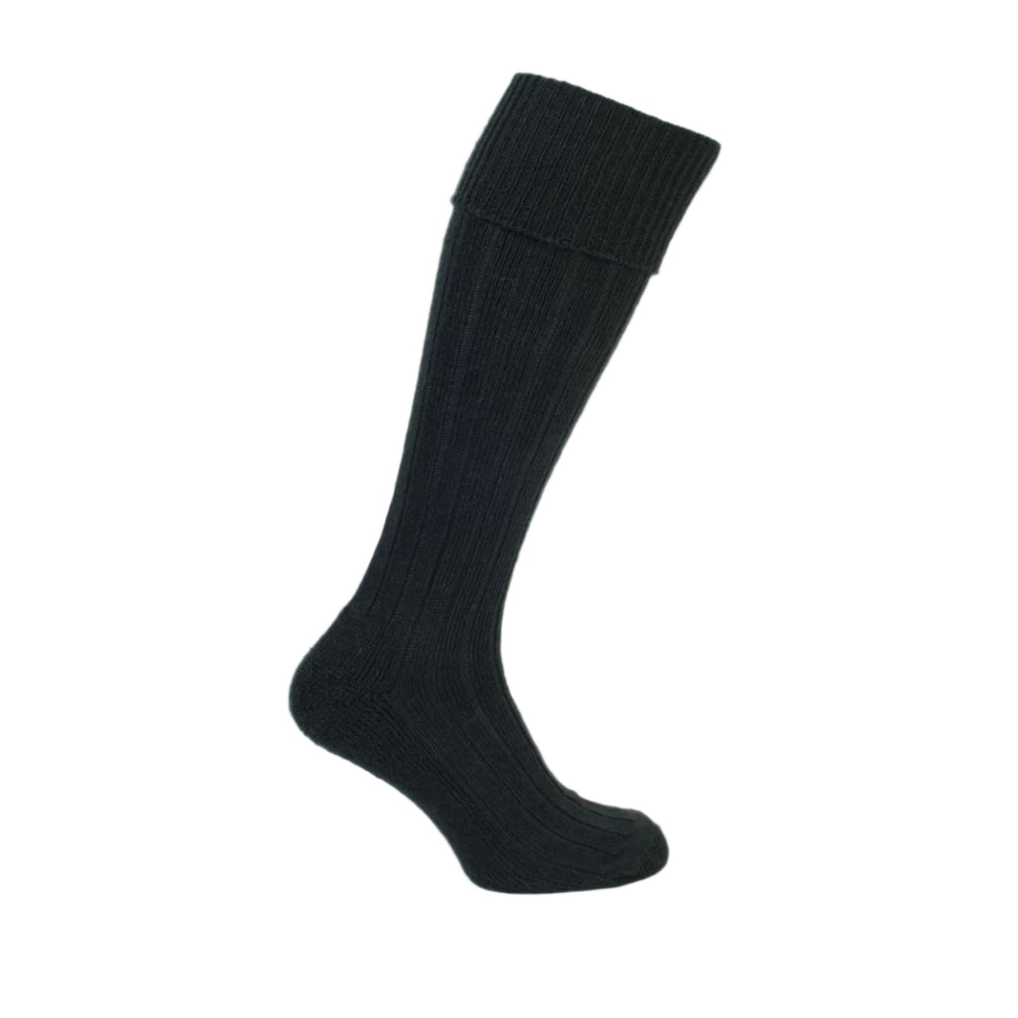 Heavy duty Long Mohair socks with a turnover top - Green