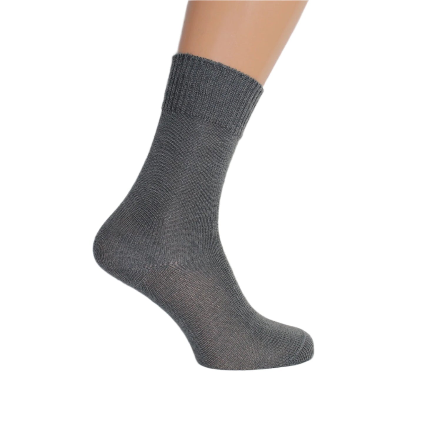 Grey ankle-length thin mohair socks