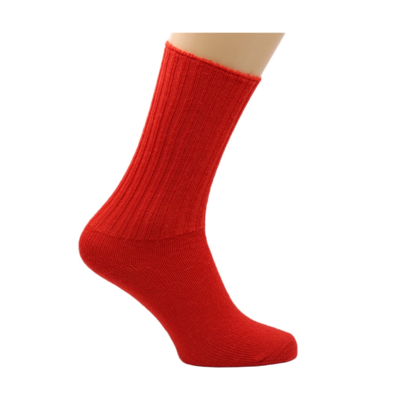 Red Loose-topped UK-made Mohair Socks