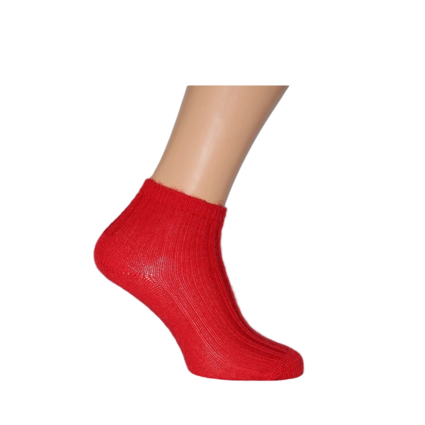 Red Anklet UK-made Mohair Sock