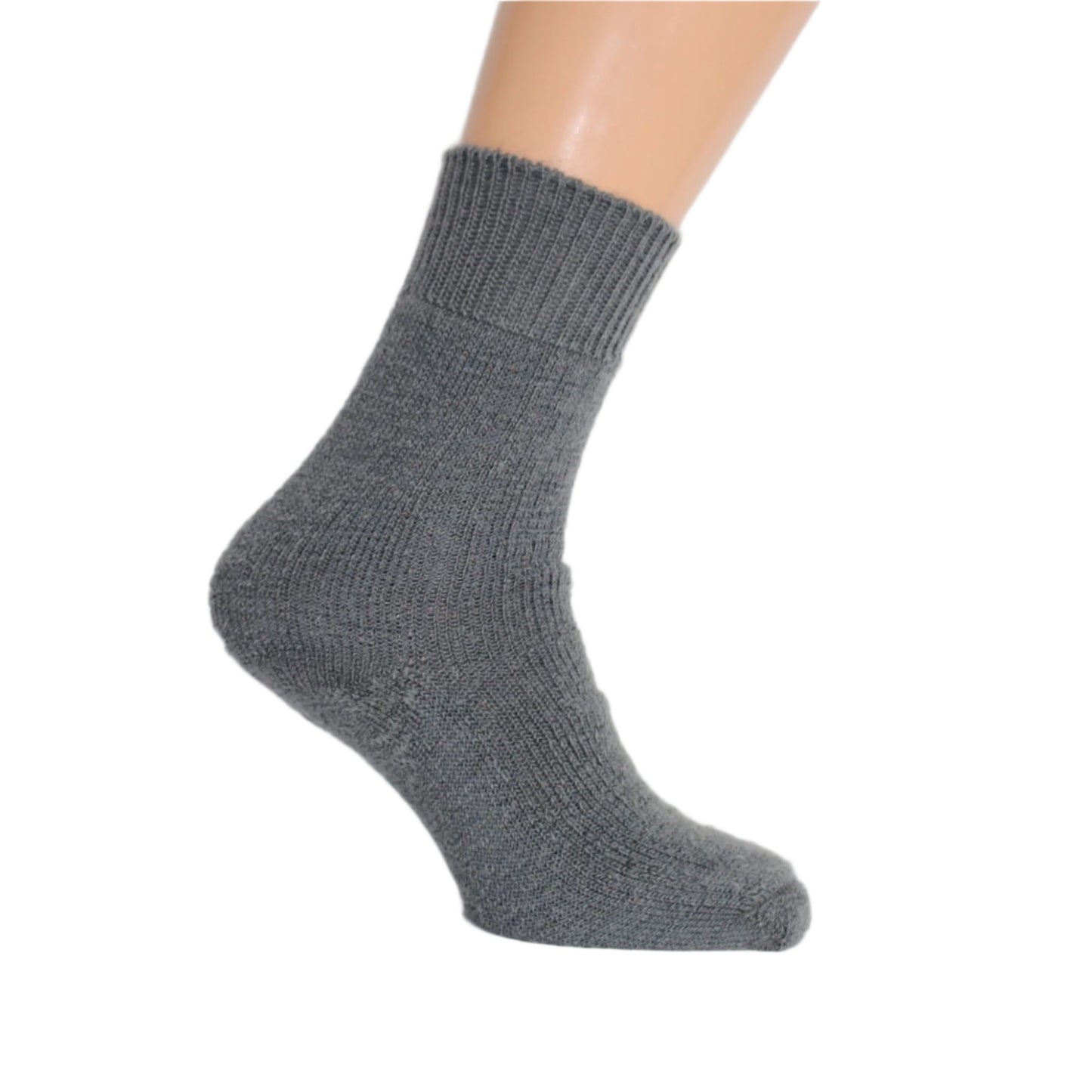 Grey Ankle-length Mohair Walking Socks