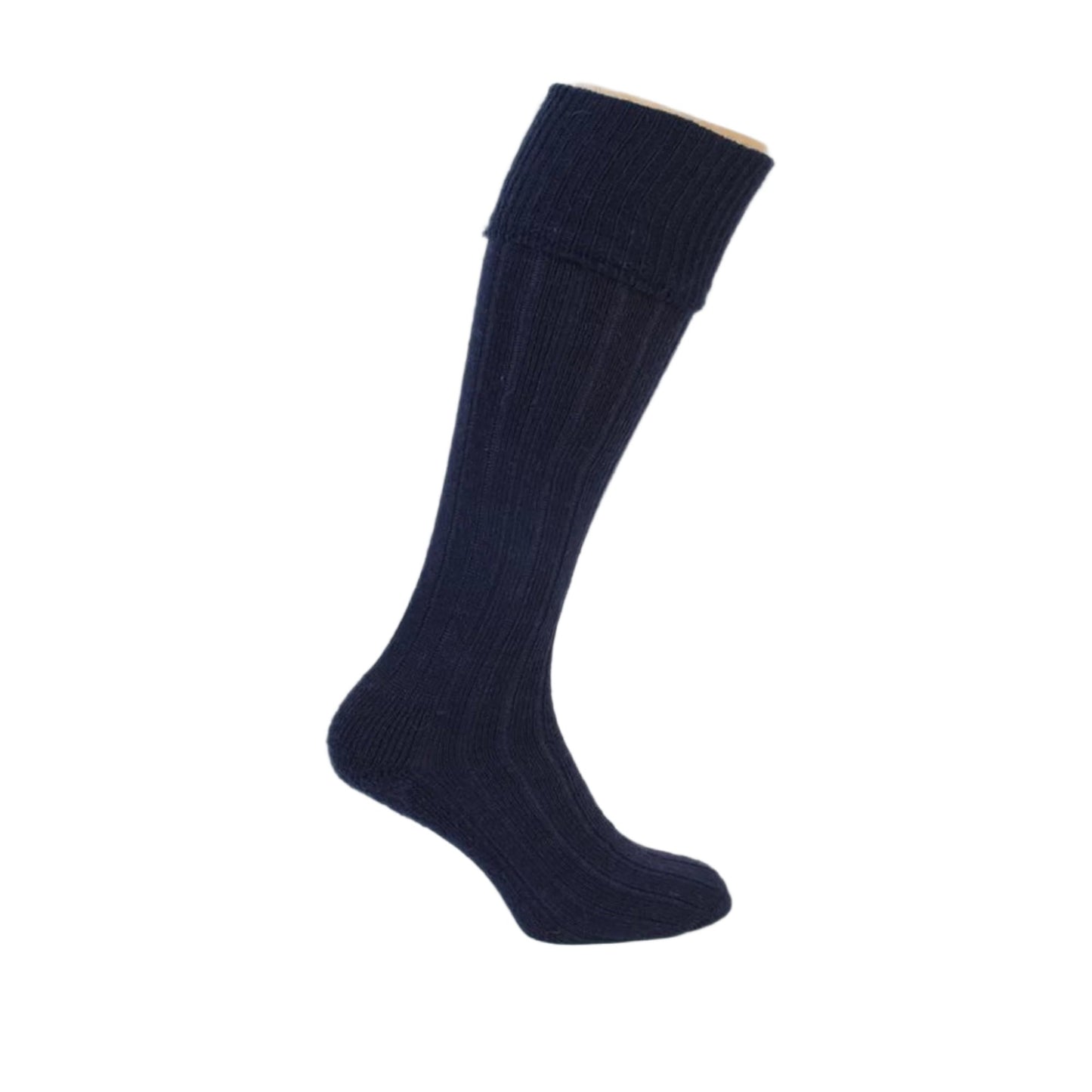 Long Black Mohair socks with turnover top
