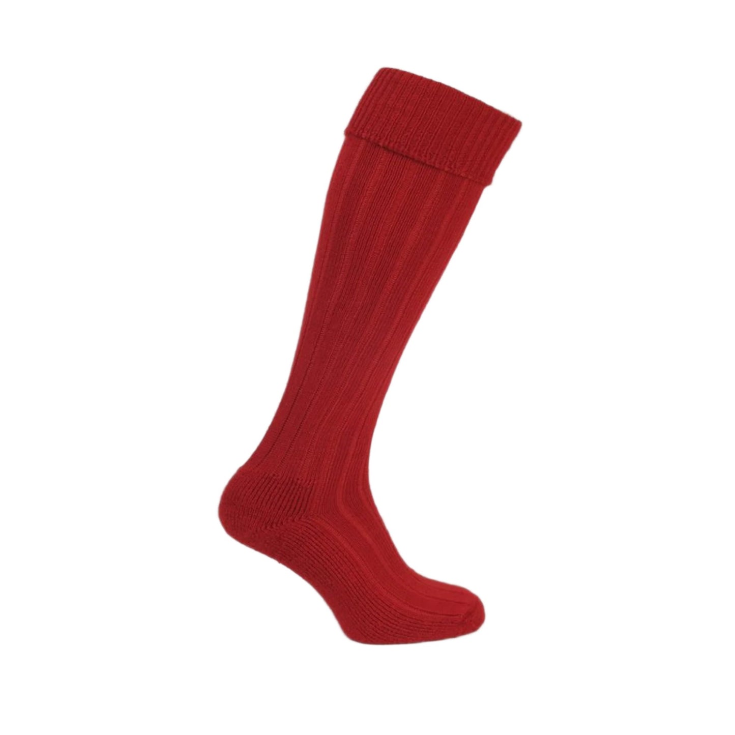 Heavy Duty Long Mohair Socks with a turnover top - Red
