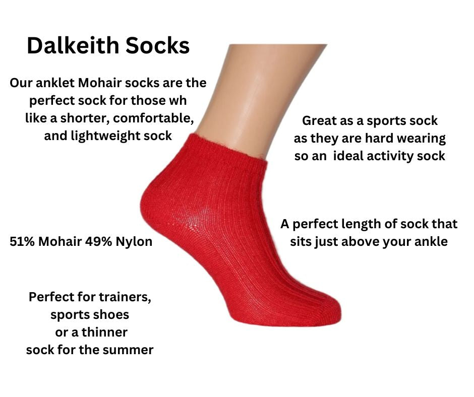 Anklet Mohair socks perfect for those wanting a shorter sock to wear with trainers