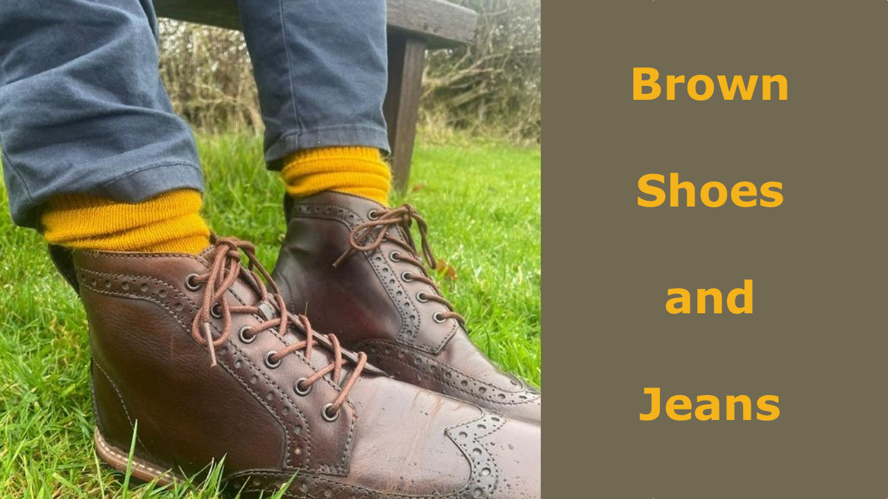Brown shoes and jeans