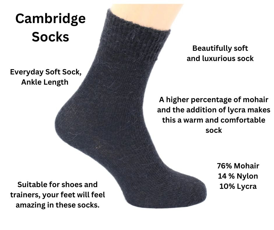 The properties on Cambridge Mohair socks - highest percentage of Mohair