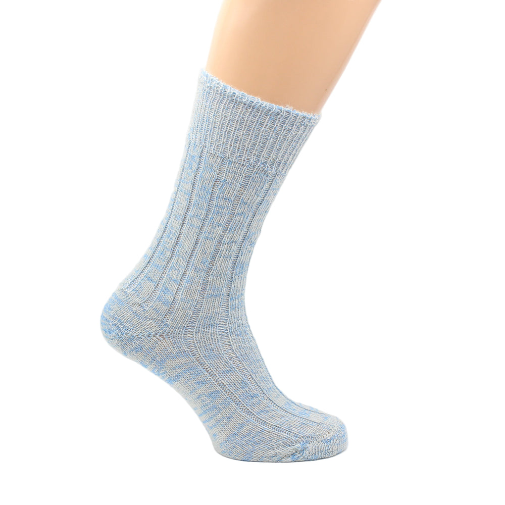 
                      
                        Light blue natural bedsocks sock on a white background
                      
                    