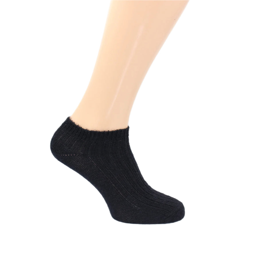 Capricorn Skye Summer Sock in black — no-show mohair trainer sock